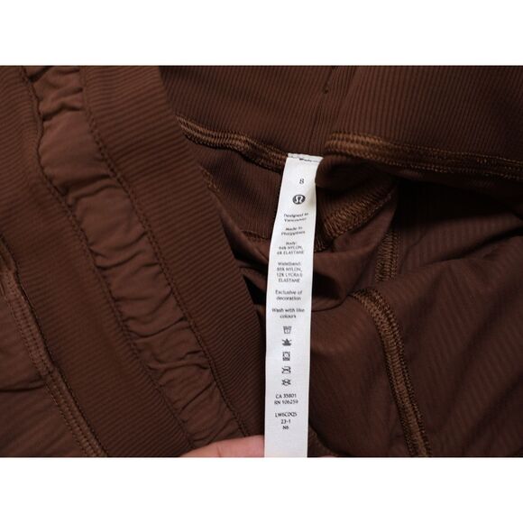 NEW Lululemon Java Brown Dance Studio MR Crop Cinched Leg Pants Size 8 - Picture 7 of 10